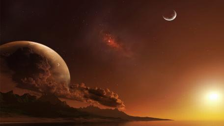 Alien Horizons in a Futuristic Dreamscape wallpaper