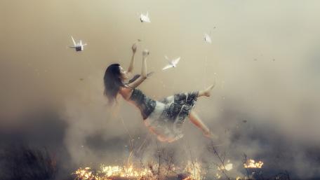 Falling into the Fantasy Flames wallpaper