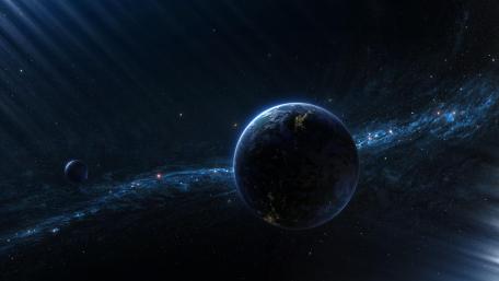 Mystical Orbital Dance in the Cosmos wallpaper