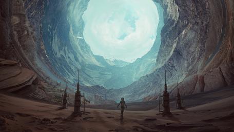 Vast Sci-Fi Valley Expedition wallpaper