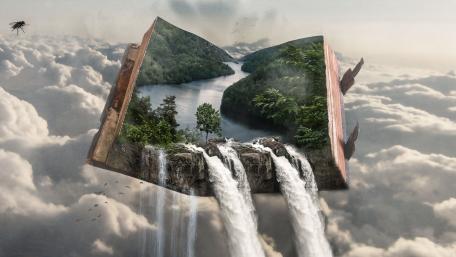 Whimsical Book of Nature's Dreams wallpaper