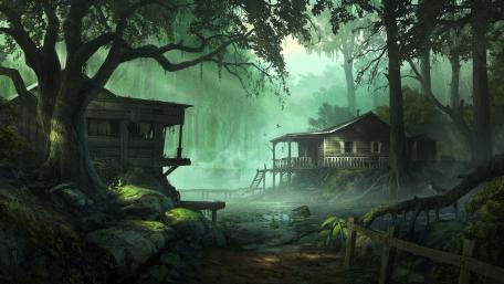 Mystical Twilight Forest Retreat wallpaper