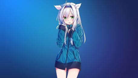 Mysterious Anime Girl with White Hair wallpaper