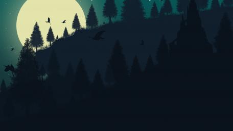Night Sky with Castle wallpaper