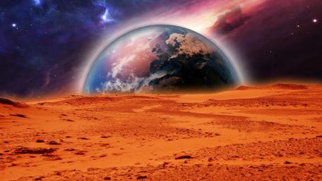 Cosmic View of Earth from Another World wallpaper