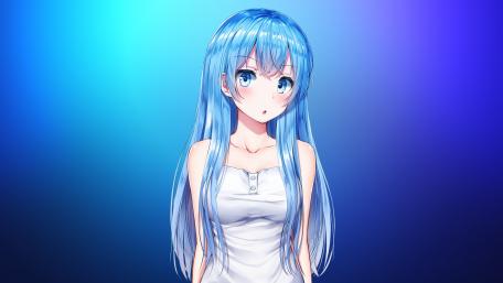 Azure Serenity Anime Beauty wallpaper