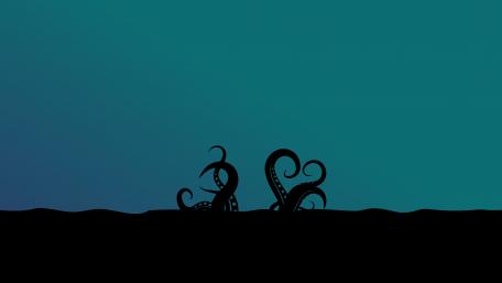 Mystical Sea Monster in Minimalist Style wallpaper