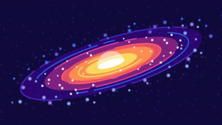 Minimal colorful ringed planet wallpaper