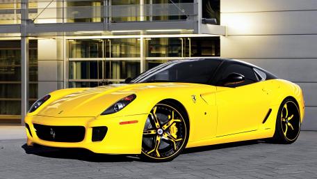Sleek Yellow Ferrari 599 GTB Fiorano Wallpaper wallpaper
