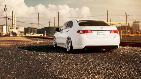 Sleek Acura in Urban Setting for Car Enthusiasts wallpaper