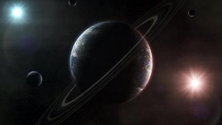 Ringed Planet Odyssey: Celestial Beauty Unveiled wallpaper