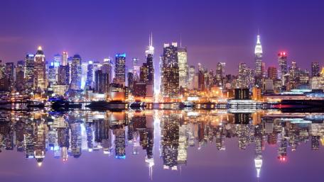 New York City skyline reflection wallpaper