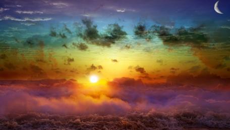 Enchanting Sunset Over Dreamy Waves wallpaper