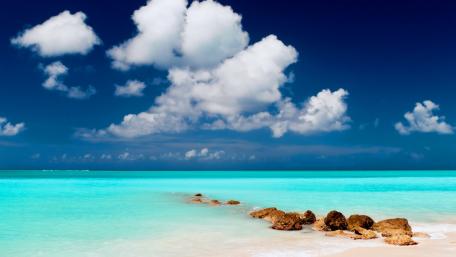Tranquil Beach Horizon Scene wallpaper