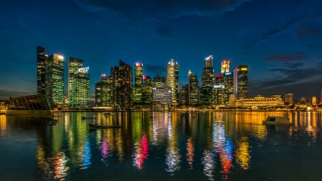 Singapore night lights wallpaper