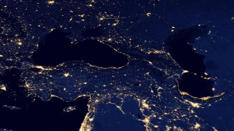 Night Lights of the Caspian & Black Seas v2012 wallpaper