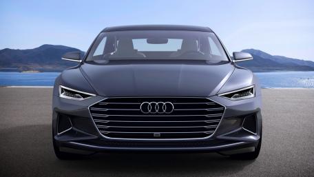 Sleek Audi A8 Against Serene Backdrop wallpaper