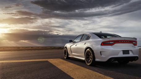 Stunning Sunset Drive with Dodge Charger SRT Hellcat wallpaper