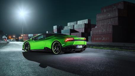 Vibrant Lamborghini Huracan in Urban Setting wallpaper