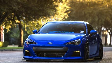 Sleek Subaru BRZ in Stunning Blue Finish wallpaper