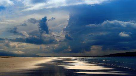 Stormy Dusk Over Serene Lake wallpaper