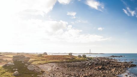 Serene Coastal Horizon Under Clear Skies wallpaper