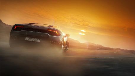 Lamborghini Huracan Sunset Escape wallpaper