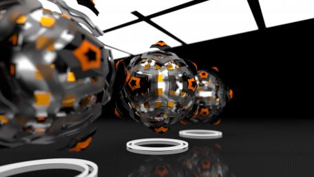 Mesmerizing 3D Metallic Orbs Artwork wallpaper