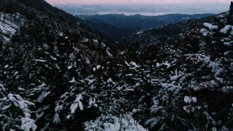 Winter Serenity in a Snowy Mountain Valley wallpaper