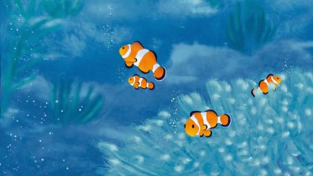 Clown fish digital art wallpaper
