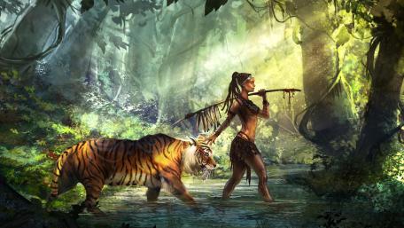 Jungle girl wallpaper