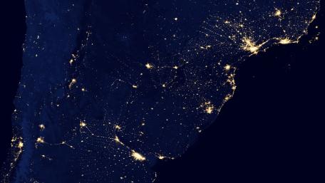 Night Lights of Southern & Southeastern Brazil, Argentina, Chile, Paraguay & Uruguay v2012 wallpaper