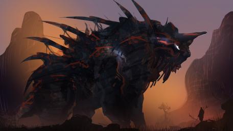 Majestic Beast of the Twilight Realm wallpaper