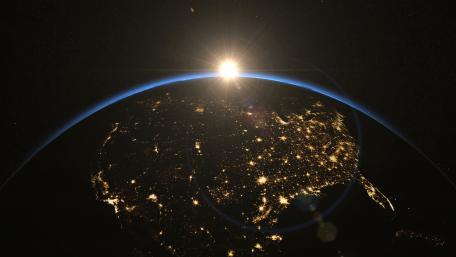 North America's City Lights at Night from Space wallpaper