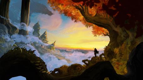 Journey Beyond the Autumn Arch wallpaper