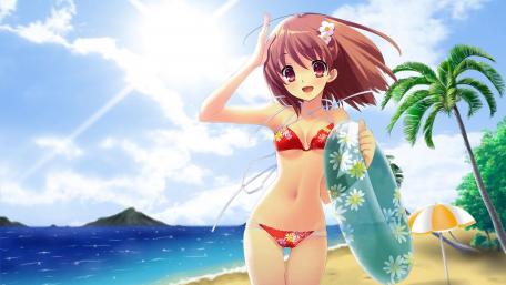 Tropical Anime Beach Day wallpaper