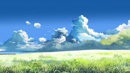 Serene Anime Fieldscape wallpaper