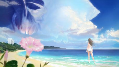 Seaside Dreams in Anime Aesthetic wallpaper