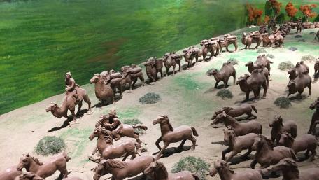 Serenity in a Horse Herd Landscape Art wallpaper