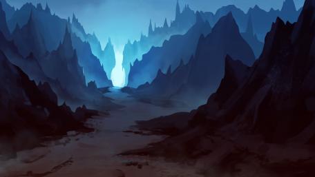 Mystical Mountain Gateway wallpaper