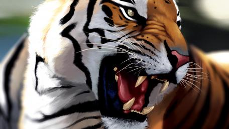 Roaring tiger wallpaper