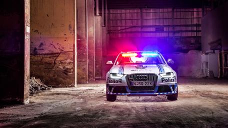 Nighttime Audi Police Car in an Alleyway wallpaper