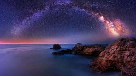 Cosmic Sky with Beautiful Nature wallpaper