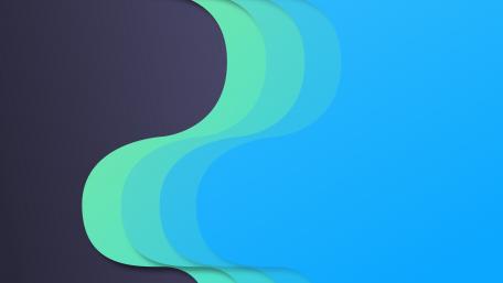 Blue and green curved lines wallpaper