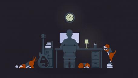 Studious Solitude in Minimalist Fantasy wallpaper