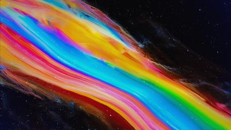 Rainbow path in the space wallpaper
