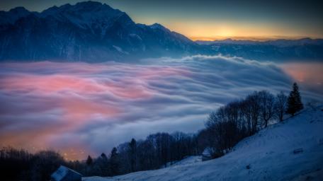 Winter's Breath Above the Clouds wallpaper