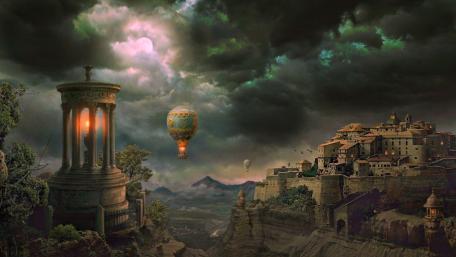Enchanted Skies and Floating Dreams wallpaper