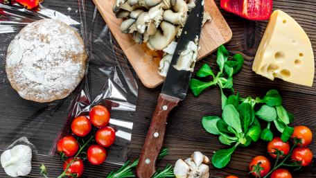 Mushroom and Cheese Still Life Artistry wallpaper