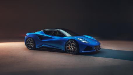 Stunning Blue Lotus Emira Sports Car Wallpaper wallpaper
